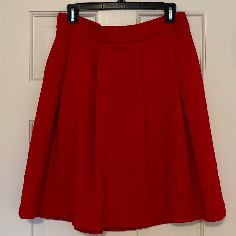 Red Ann Taylor Holiday Skirt